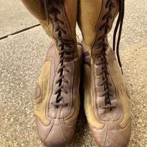 Prada leather shearling boots